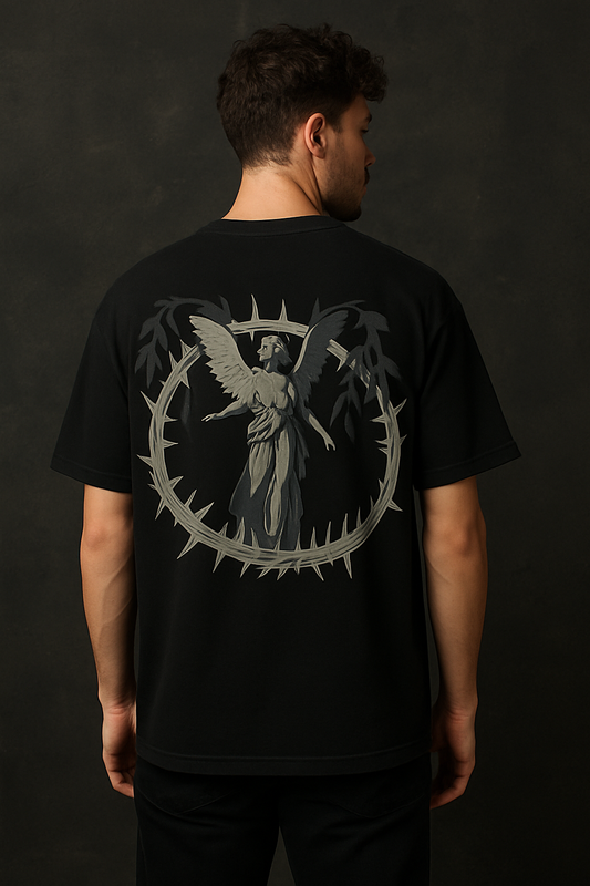 Fallen Grace Oversized unisex Tee – The Angel in Thorns