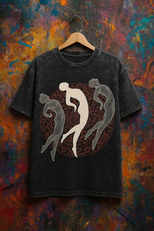 “Ethereal Flow” Oversized acid wash Tee – Transcendence in Motion